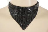 Women Black Gold Mesh Jewelry Short Choker Necklace Bandana